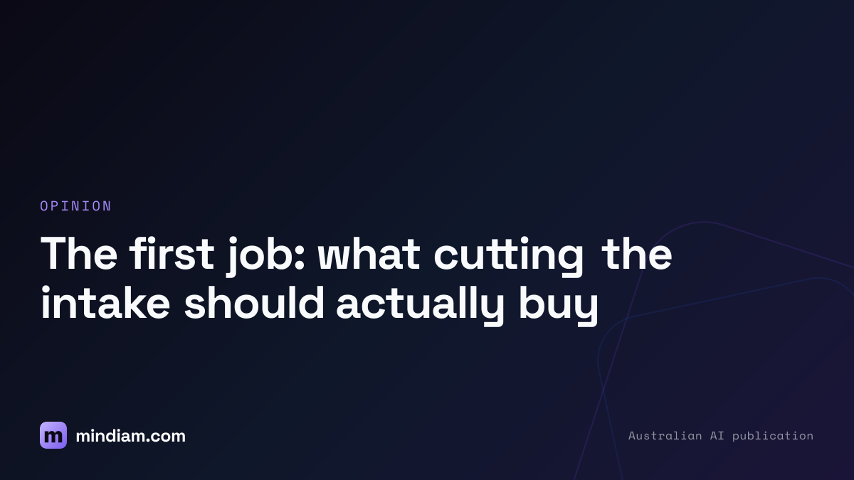 The first job: what cutting the intake should actually buy